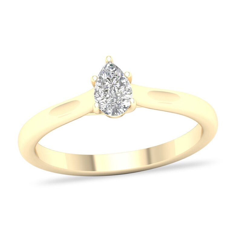 Diamond Solitaire Ring 1/3 ct tw Pear-shaped 14K Yellow Gold (SI2/I)