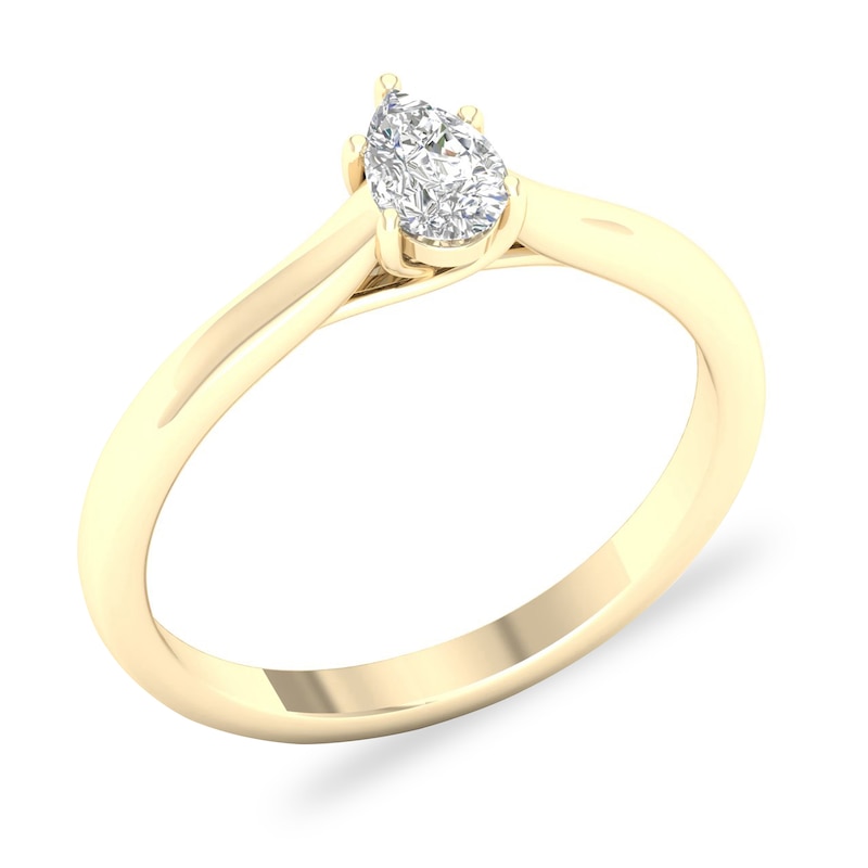 Diamond Solitaire Ring 1/3 ct tw Pear-shaped 14K Yellow Gold (SI2/I)
