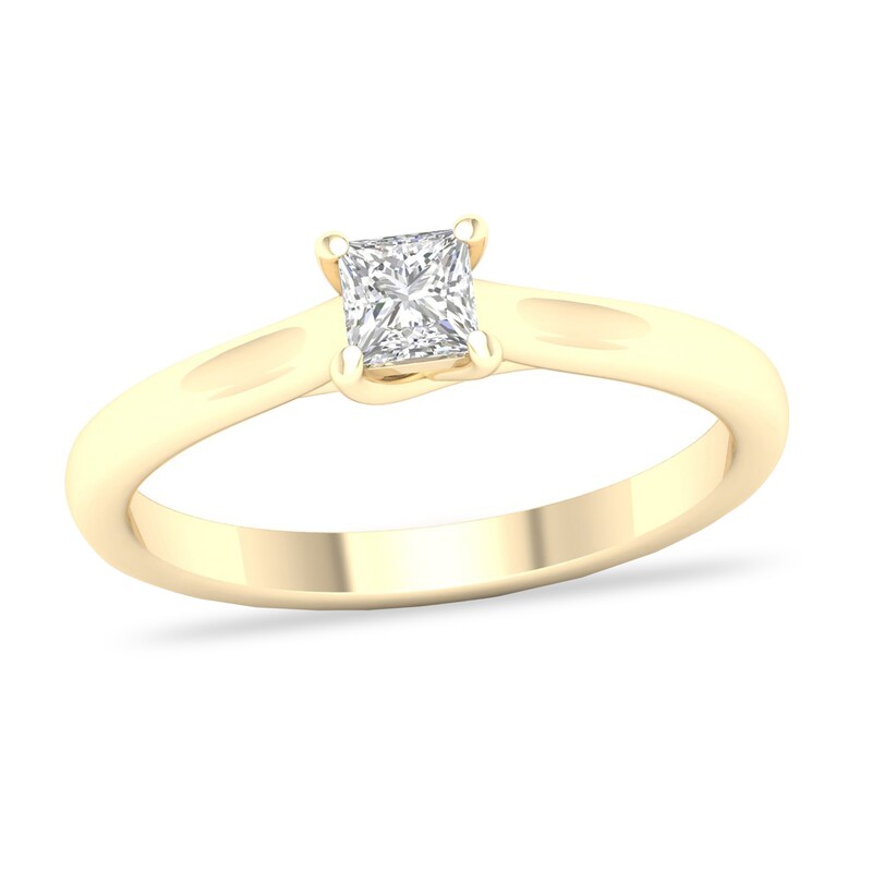 Diamond Solitaire Ring / ct tw Princess-cut 14K Gold (SI2/I