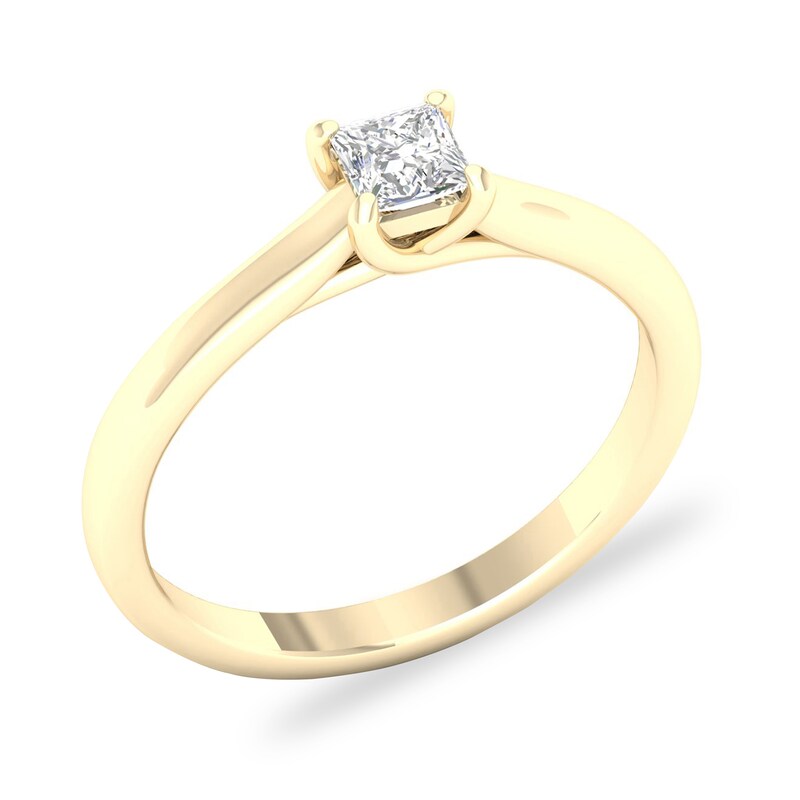 Diamond Solitaire Ring 1/3 ct tw Princess-cut 14K Yellow Gold (SI2/I)