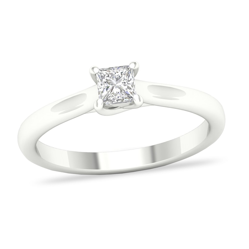 Main Image 1 of Diamond Solitaire Ring 1/3 ct tw Princess-cut Platinum (SI2/I)