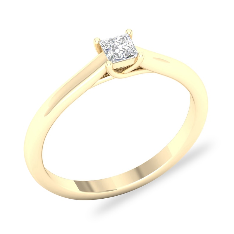 Diamond Solitaire Ring 1/4 ct tw Princess-cut 14K Yellow Gold (SI2/I)
