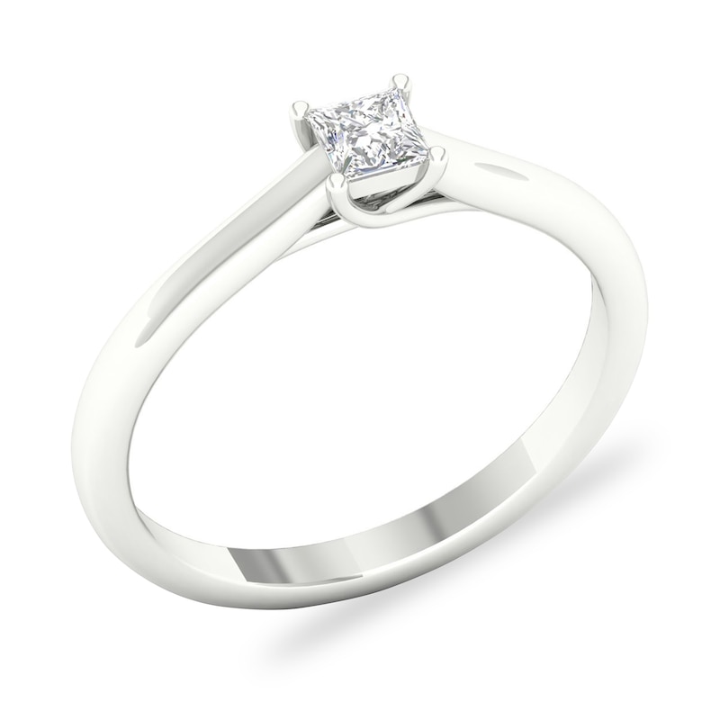 Main Image 4 of Diamond Solitaire Ring 1/4 ct tw Princess-cut Platinum (SI2/I)