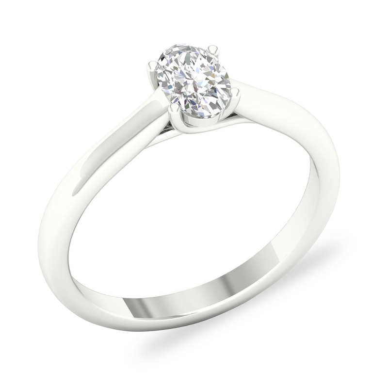 Diamond Solitaire Ring 1/2 ct tw Oval-cut 14K White Gold (SI2/I)