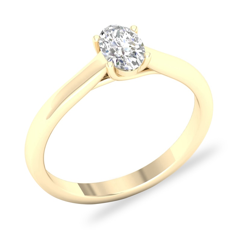 Diamond Solitaire Ring 1/2 ct tw Oval-cut 14K Yellow Gold (SI2/I)