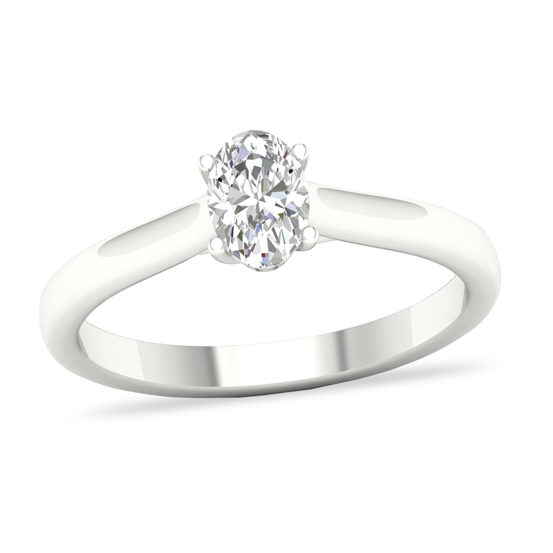 Main Image 1 of Diamond Solitaire Ring 1/2 ct tw Oval-cut Platinum (SI2/I)