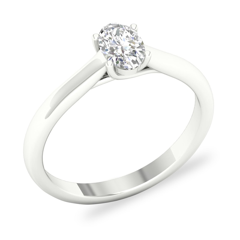Main Image 4 of Diamond Solitaire Ring 1/2 ct tw Oval-cut Platinum (SI2/I)
