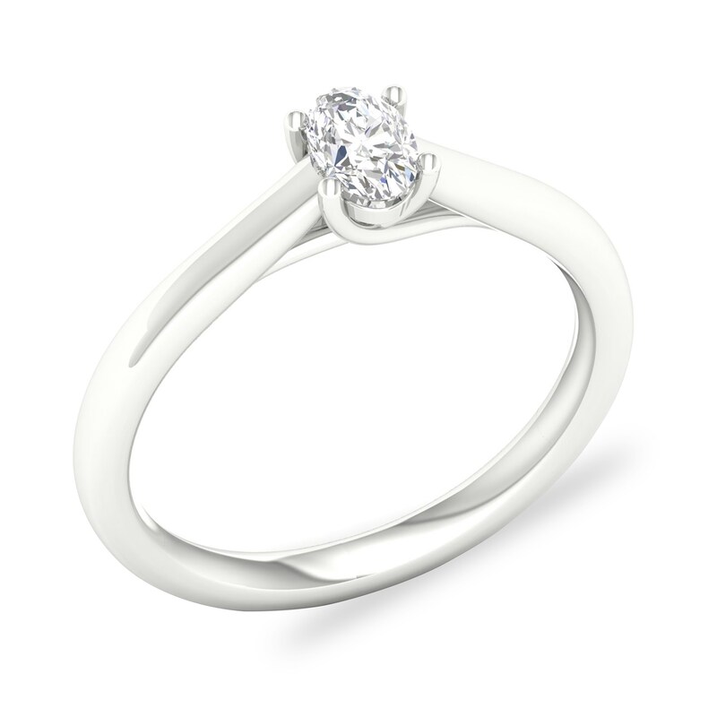 Diamond Solitaire Ring 1/3 ct tw Oval-cut 14K White Gold (SI2/I)