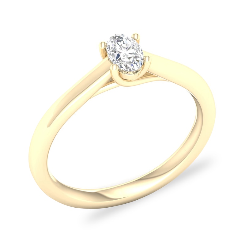 Diamond Solitaire Ring 1/3 ct tw Oval-cut 14K Yellow Gold (SI2/I)