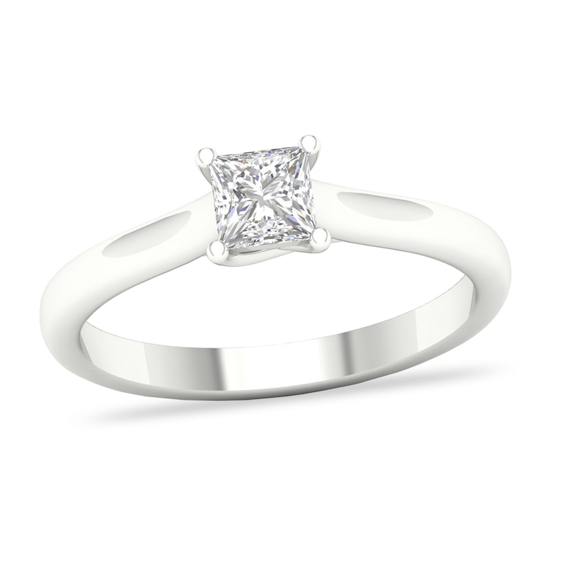 Main Image 1 of Diamond Solitaire Ring 1/2 ct tw Princess-cut 14K White Gold (SI2/I)