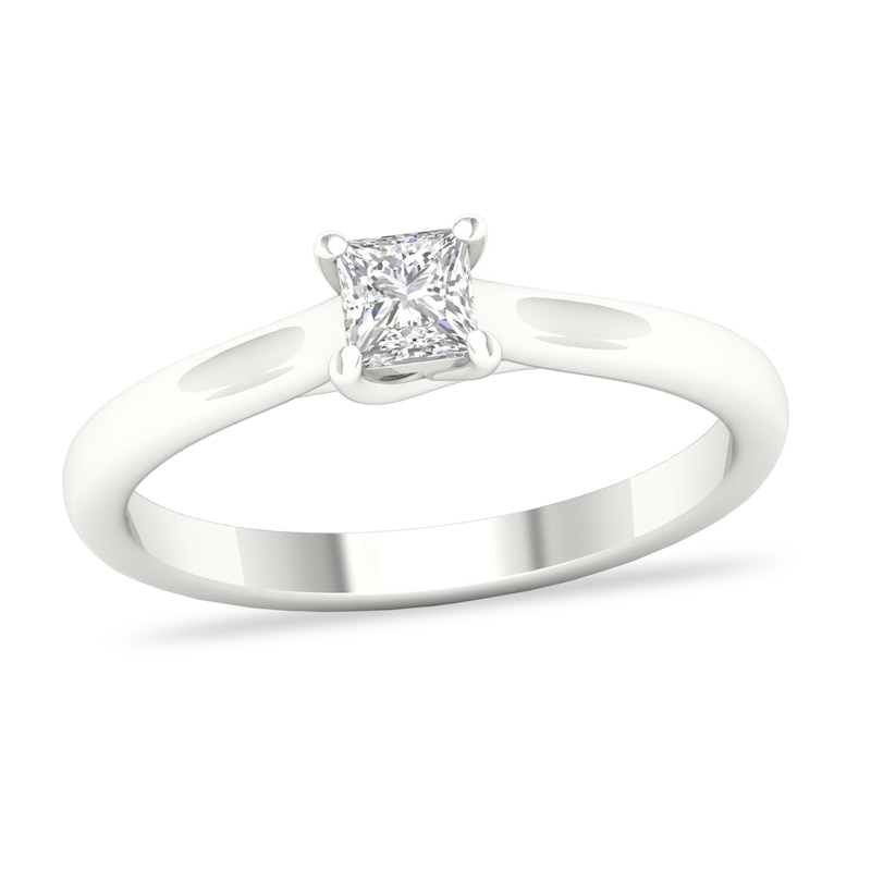 Main Image 1 of Diamond Solitaire Ring 1/3 ct tw Princess-cut 14K White Gold (SI2/I)