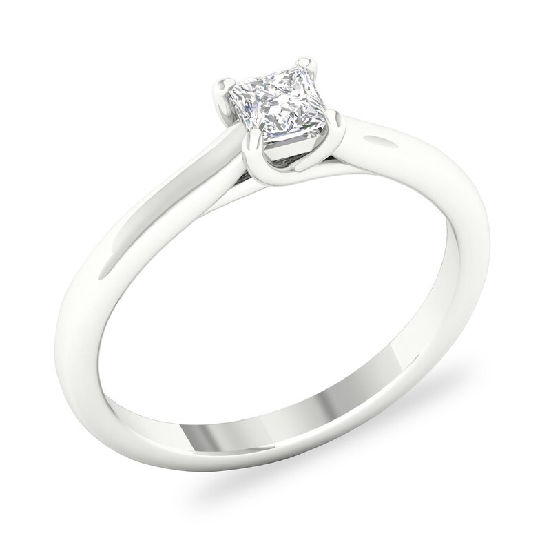 Diamond Solitaire Ring 1/3 ct tw Princess-cut 14K White Gold (SI2/I)