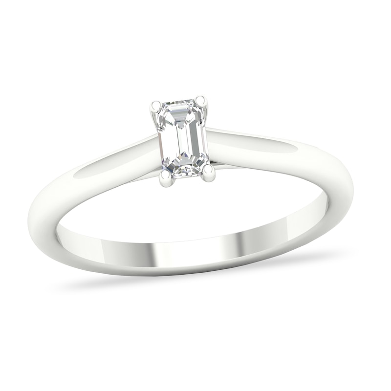 Diamond Solitaire Ring 1/3 ct tw Emerald-cut 14K White Gold (SI2/I)