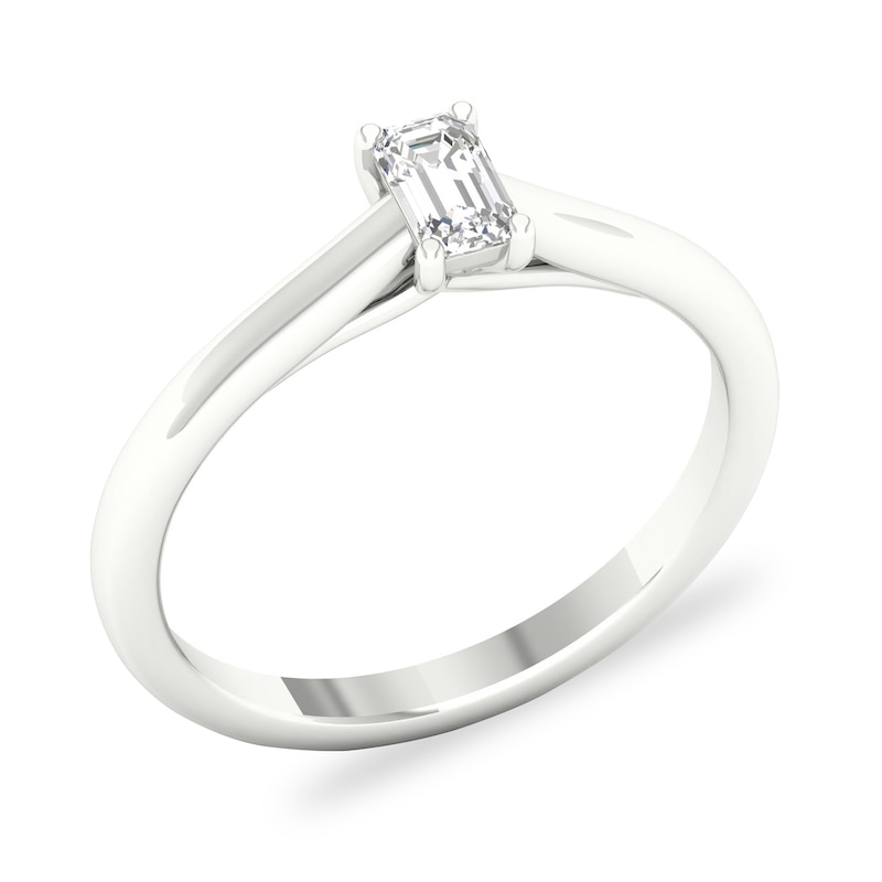 Diamond Solitaire Ring 1/3 ct tw Emerald-cut 14K White Gold (SI2/I)