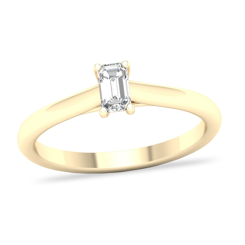 Diamond Solitaire Ring 1/3 ct tw Emerald-cut 14K Yellow Gold (SI2/I)