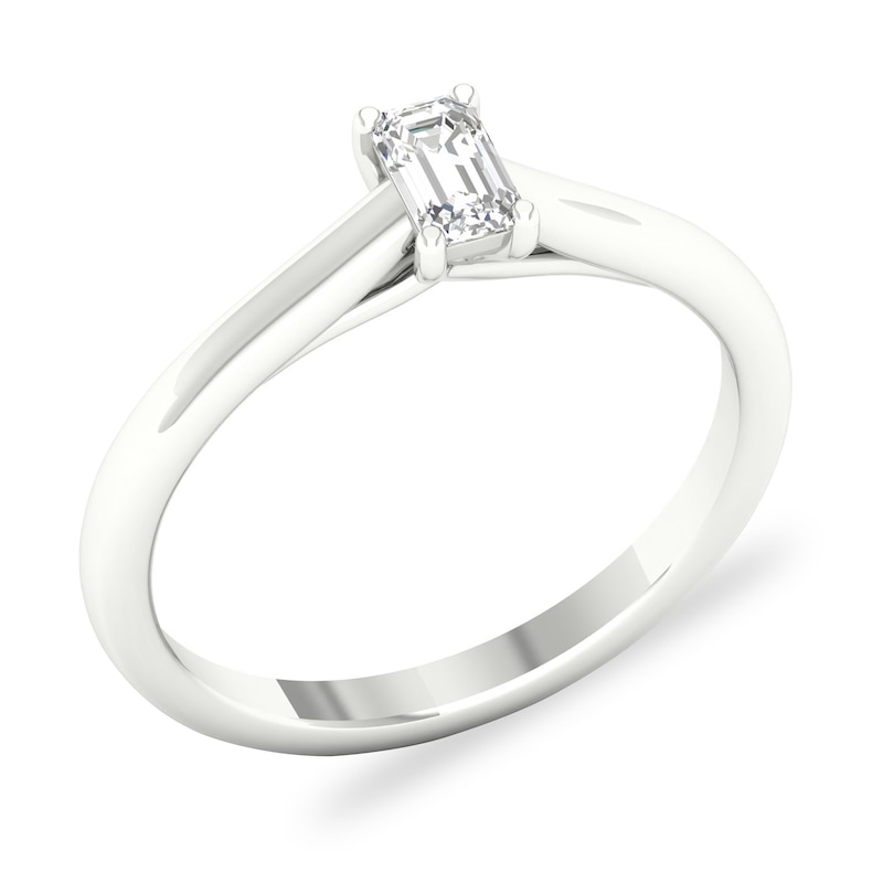 Diamond Solitaire Ring 1/3 ct tw Emerald-cut Platinum (SI2/I)