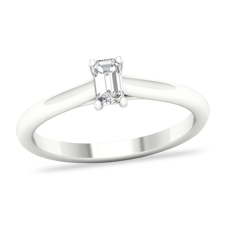 Diamond Solitaire Ring 1/4 ct tw Emerald-cut 14K White Gold (SI2/I)