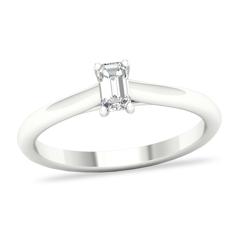 Diamond Solitaire Ring 1/4 ct tw Emerald-cut Platinum (SI2/I)