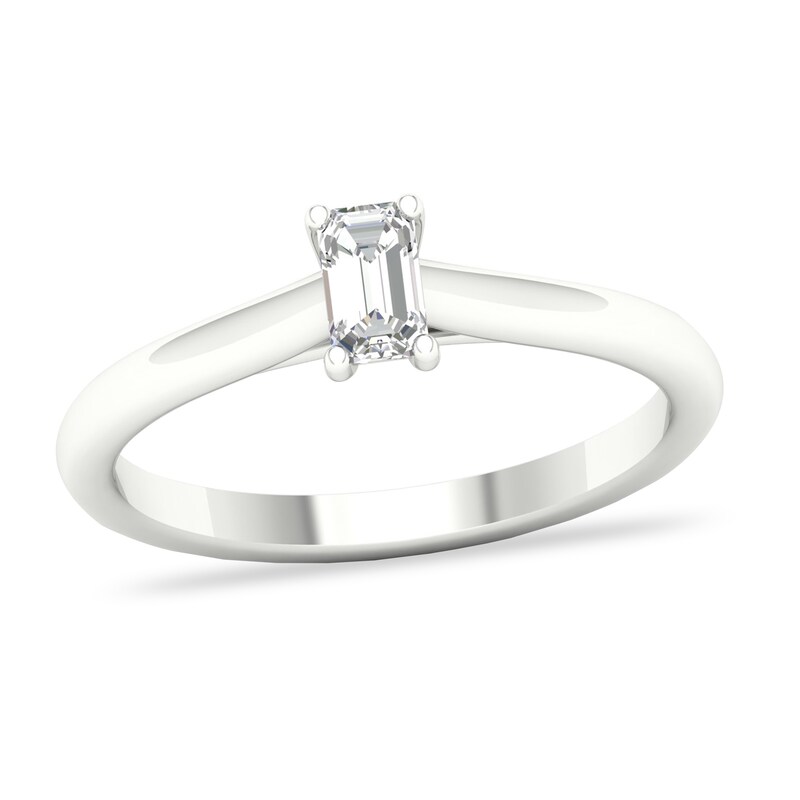 Main Image 1 of Diamond Solitaire Ring 1/4 ct tw Emerald-cut Platinum (SI2/I)
