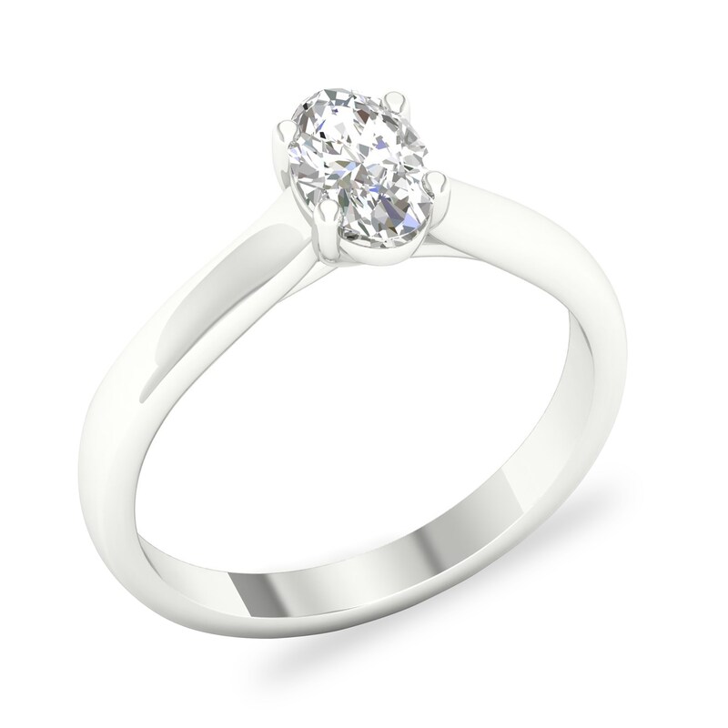 Diamond Solitaire Ring 3/4 ct tw Oval-cut Platinum (SI2/I)