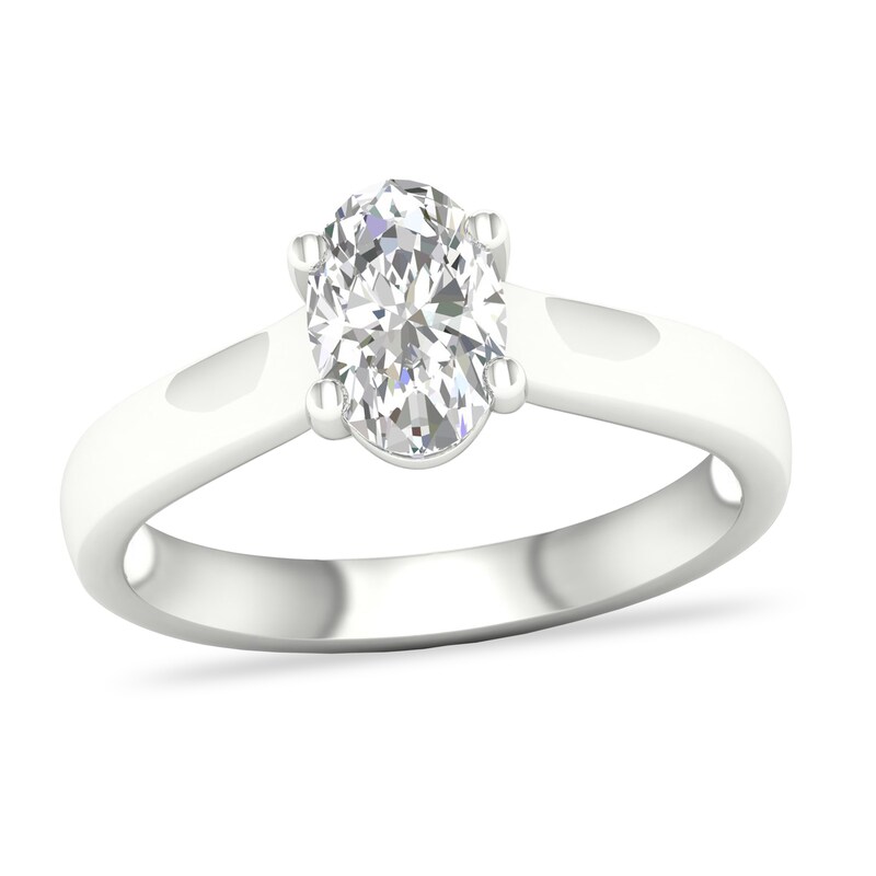 Main Image 1 of Diamond Solitaire Ring 1 ct tw Oval-cut 14K White Gold (SI2/I)