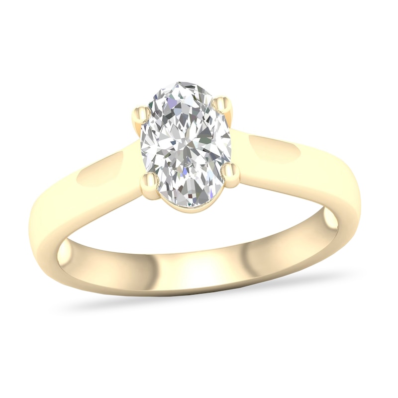 Diamond Solitaire Ring 1 ct tw Oval-cut 14K Yellow Gold (SI2/I)
