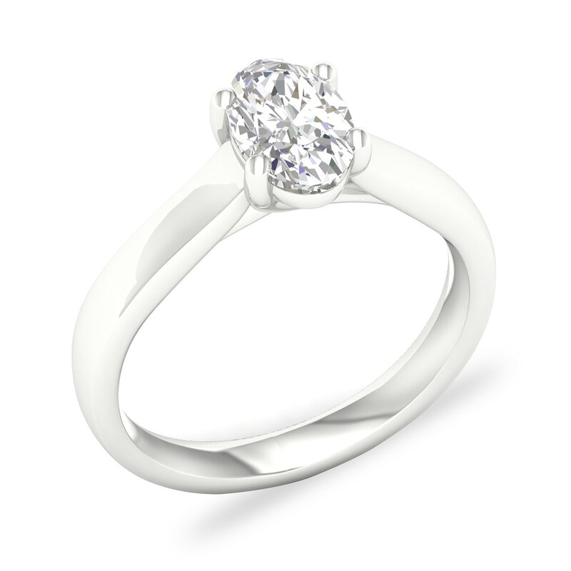 Main Image 4 of Diamond Solitaire Ring 1 ct tw Oval-cut Platinum (SI2/I)