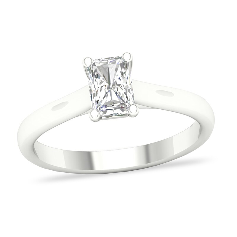 Main Image 1 of Diamond Solitaire Ring 3/4 ct tw Emerald-cut 14K White Gold (SI2/I)