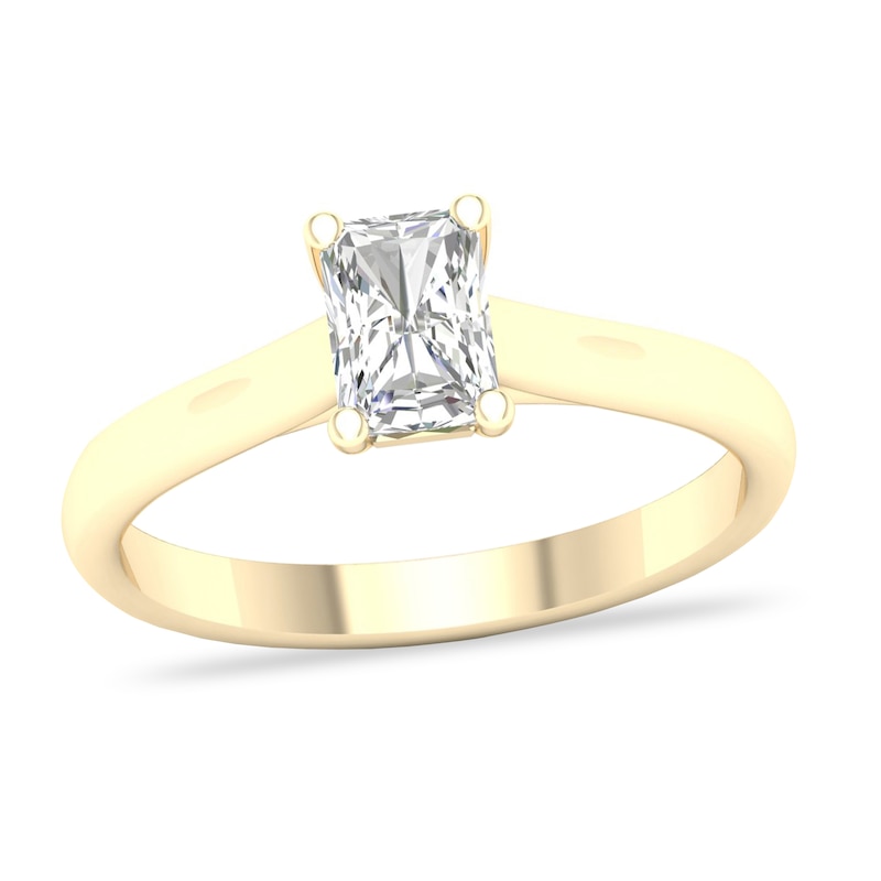 Main Image 1 of Diamond Solitaire Ring 3/4 ct tw Emerald-cut 14K Yellow Gold (SI2/I)