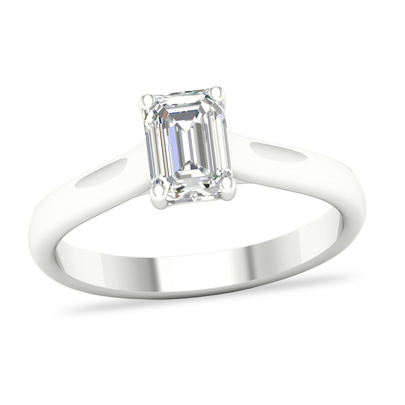 Diamond Solitaire Ring 1 ct tw Emerald-cut 14K White Gold (SI2/I)