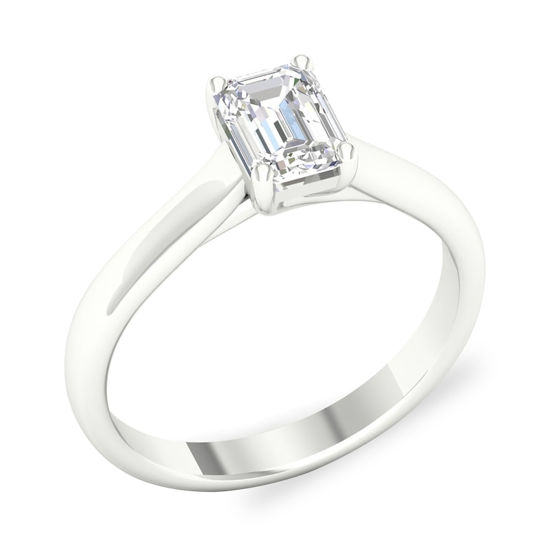 Diamond Solitaire Ring 1 ct tw Emerald-cut 14K White Gold (SI2/I)