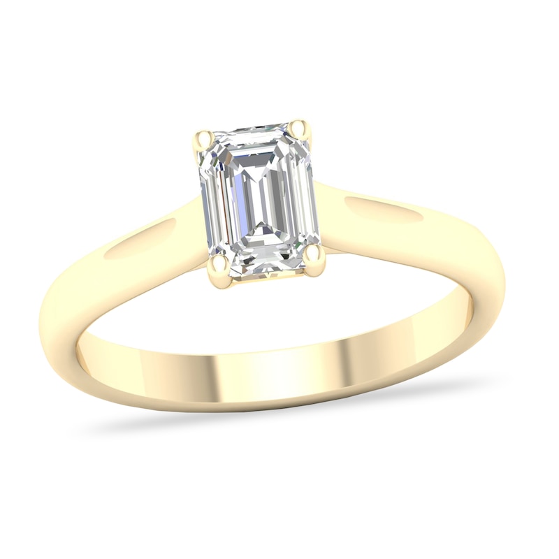 Diamond Solitaire Ring 1 ct tw Emerald-cut 14K Yellow Gold (SI2/I)