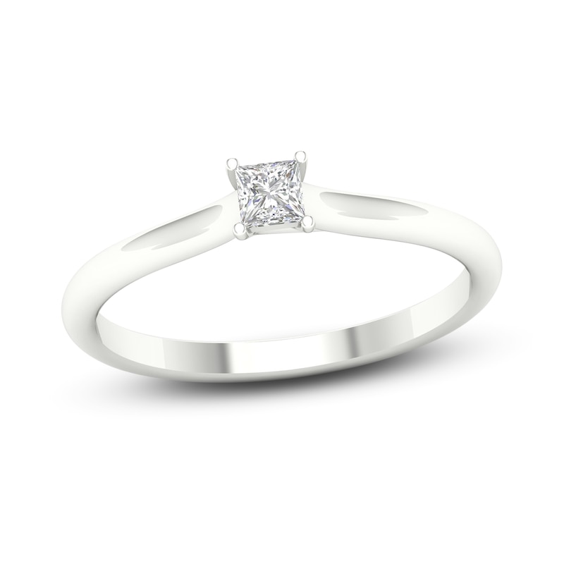 Main Image 1 of Diamond Solitaire Ring 1/6 ct tw Princess-cut 14K White Gold (SI2/I)