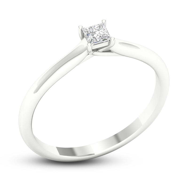 Main Image 2 of Diamond Solitaire Ring 1/6 ct tw Princess-cut 14K White Gold (SI2/I)