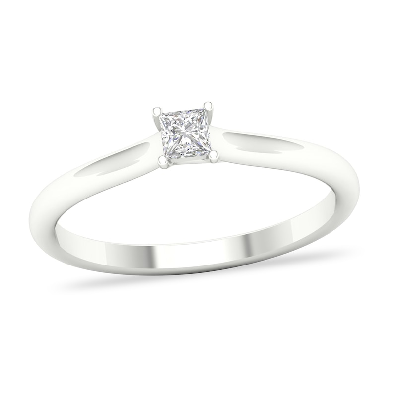 Main Image 1 of Diamond Solitaire Ring 1/6 ct tw Princess-cut Platinum (SI2/I)