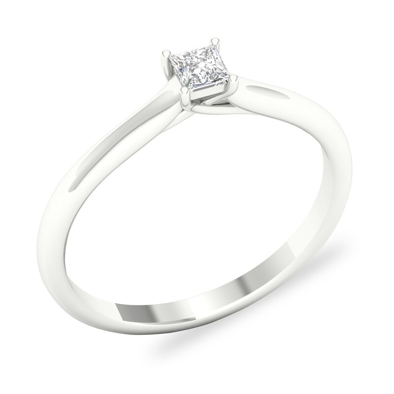 Diamond Solitaire Ring 1/6 ct tw Princess-cut Platinum (SI2/I)