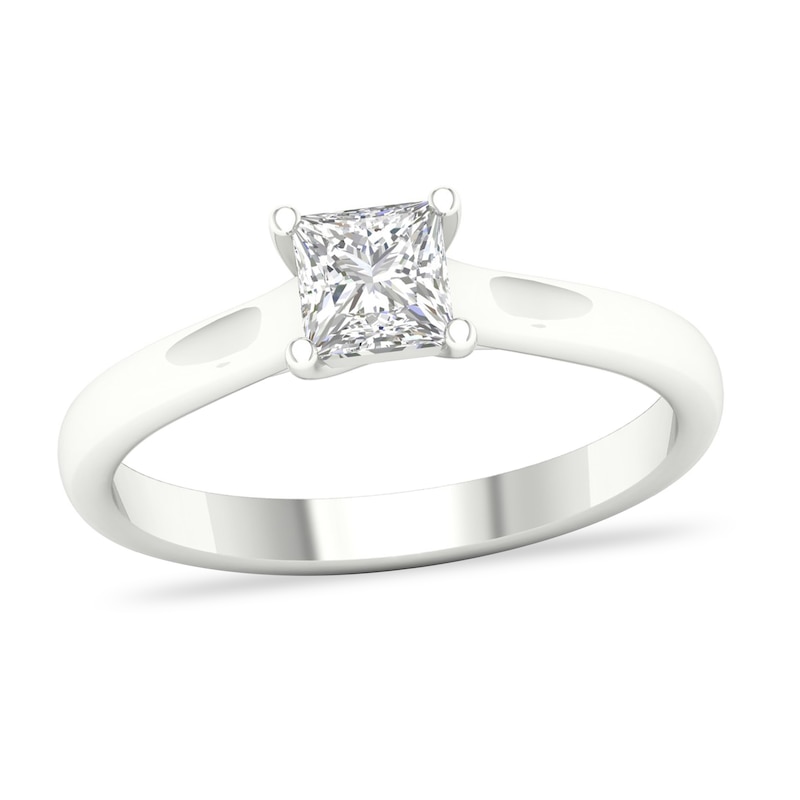 Main Image 1 of Diamond Solitaire Ring 3/4 ct tw Princess-cut 14K White Gold (SI2/I)