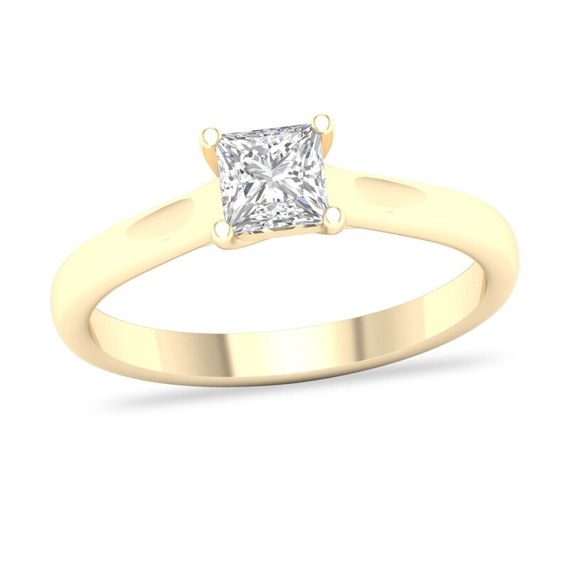 Diamond Solitaire Ring 3/4 ct tw Princess-cut 14K Yellow Gold (SI2/I)