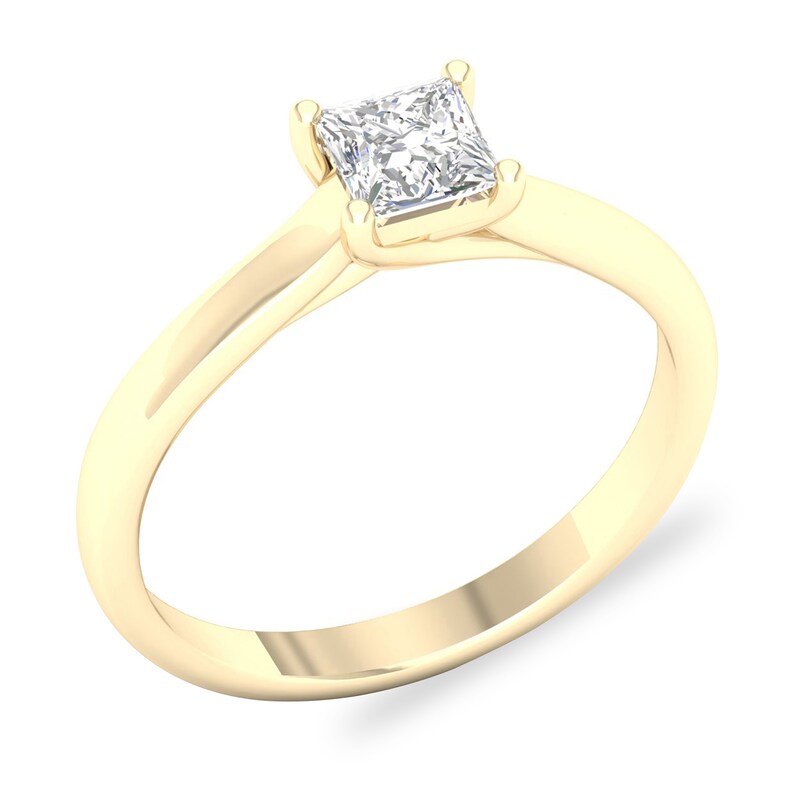 Diamond Solitaire Ring 3/4 ct tw Princess-cut 14K Yellow Gold (SI2/I)