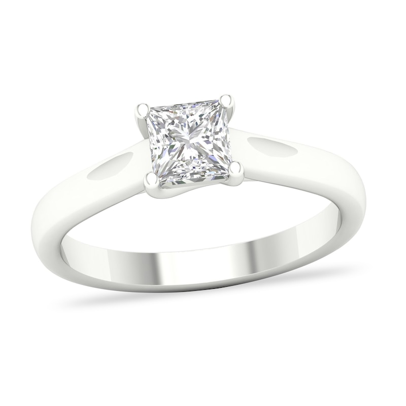 Main Image 1 of Diamond Solitaire Ring 1 ct tw Princess-cut 14K White Gold (SI2/I)
