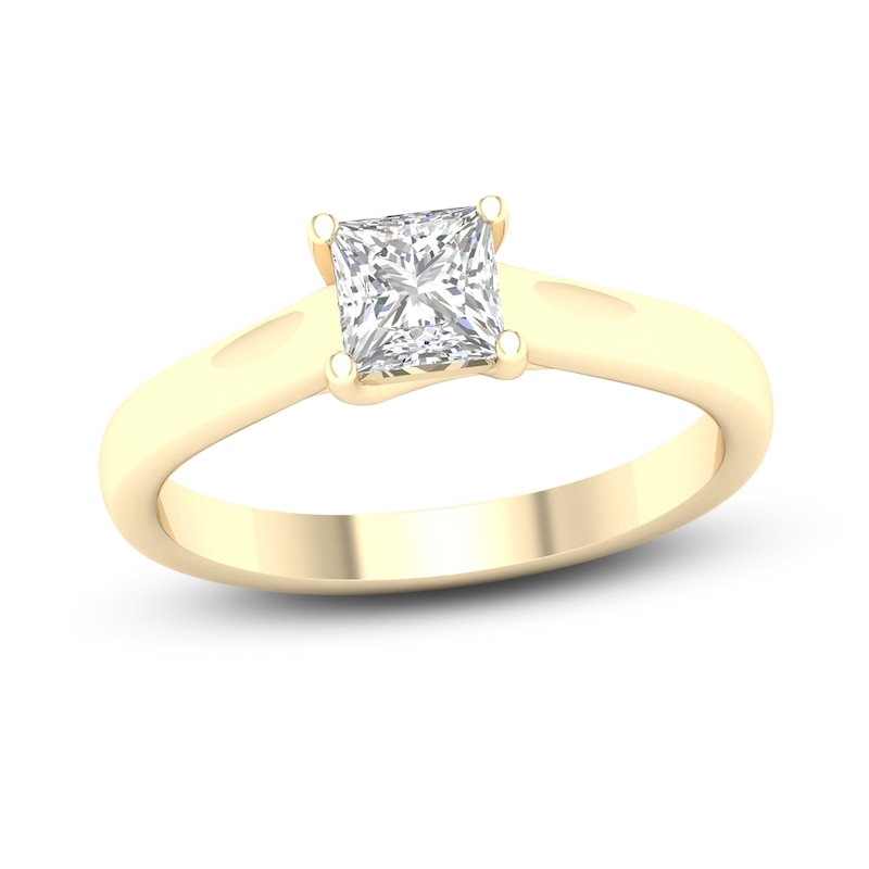 Main Image 1 of Diamond Solitaire Ring 1 ct tw Princess-cut 14K Yellow Gold (SI2/I)
