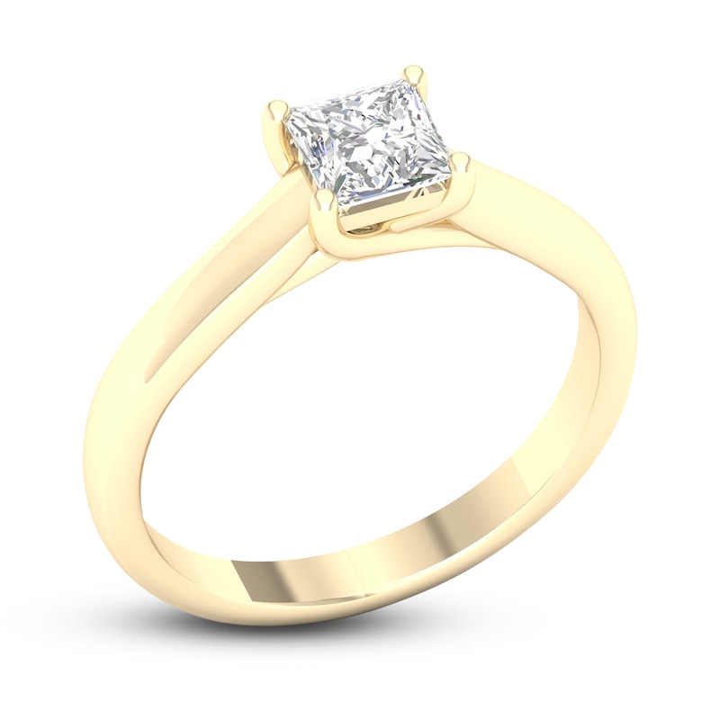Main Image 2 of Diamond Solitaire Ring 1 ct tw Princess-cut 14K Yellow Gold (SI2/I)