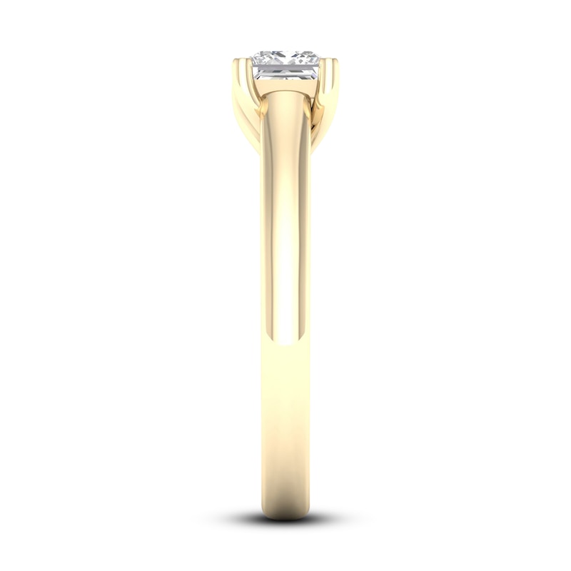 Main Image 4 of Diamond Solitaire Ring 1 ct tw Princess-cut 14K Yellow Gold (SI2/I)