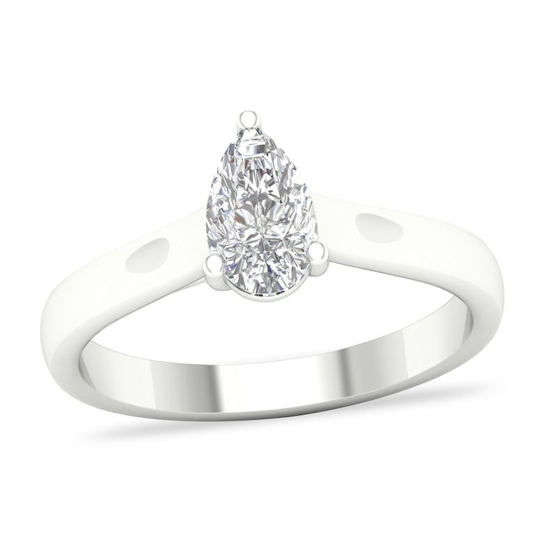 Diamond Solitaire Ring 3/4 ct tw Pear-shaped 14K White Gold (SI2/I) with 360