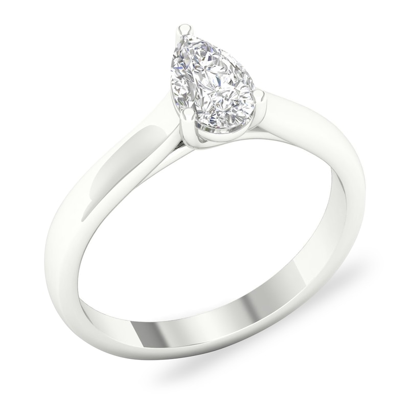 Diamond Solitaire Ring 3/4 ct tw Pear-shaped 14K White Gold (SI2/I)