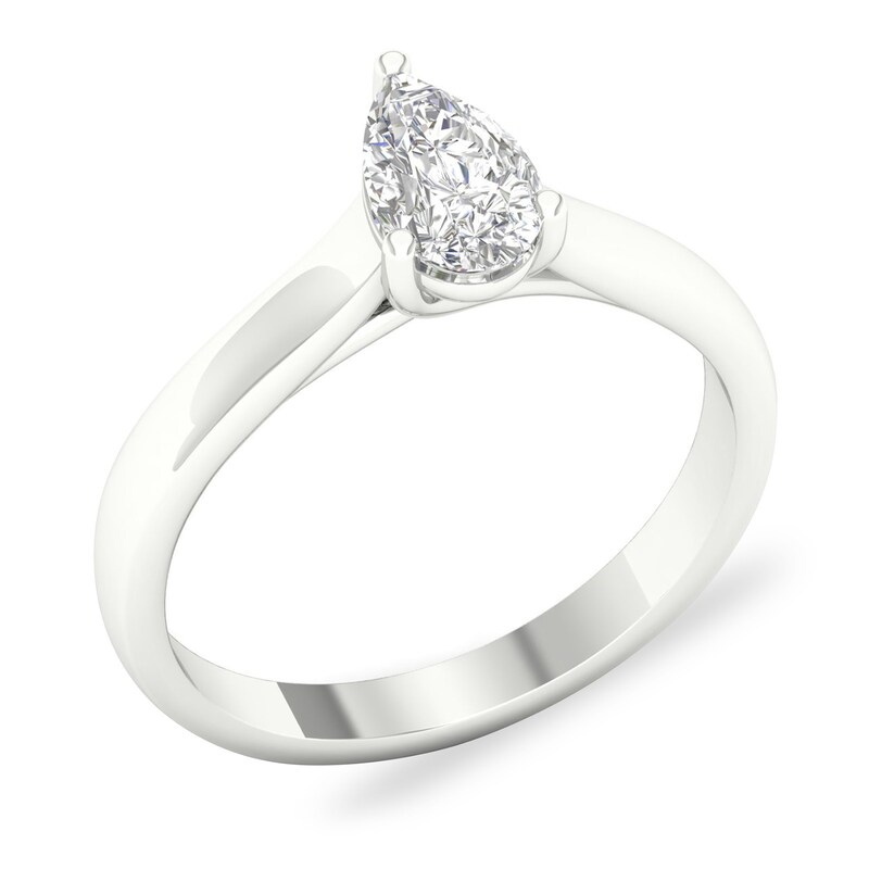 Main Image 4 of Diamond Solitaire Ring 3/4 ct tw Pear-shaped 14K White Gold (SI2/I)