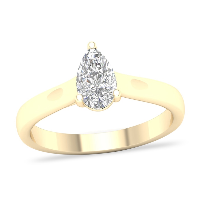 Main Image 1 of Diamond Solitaire Ring 3/4 ct tw Pear-shaped 14K Yellow Gold (SI2/I)
