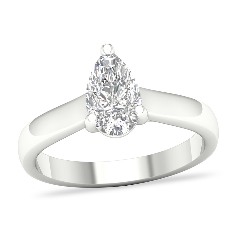 Diamond Solitaire Ring 1 ct tw Pear-shaped 14K White Gold (SI2/I)
