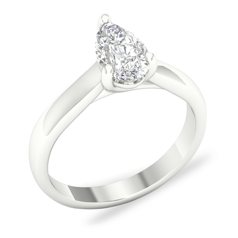 Diamond Solitaire Ring 1 ct tw Pear-shaped 14K White Gold (SI2/I)
