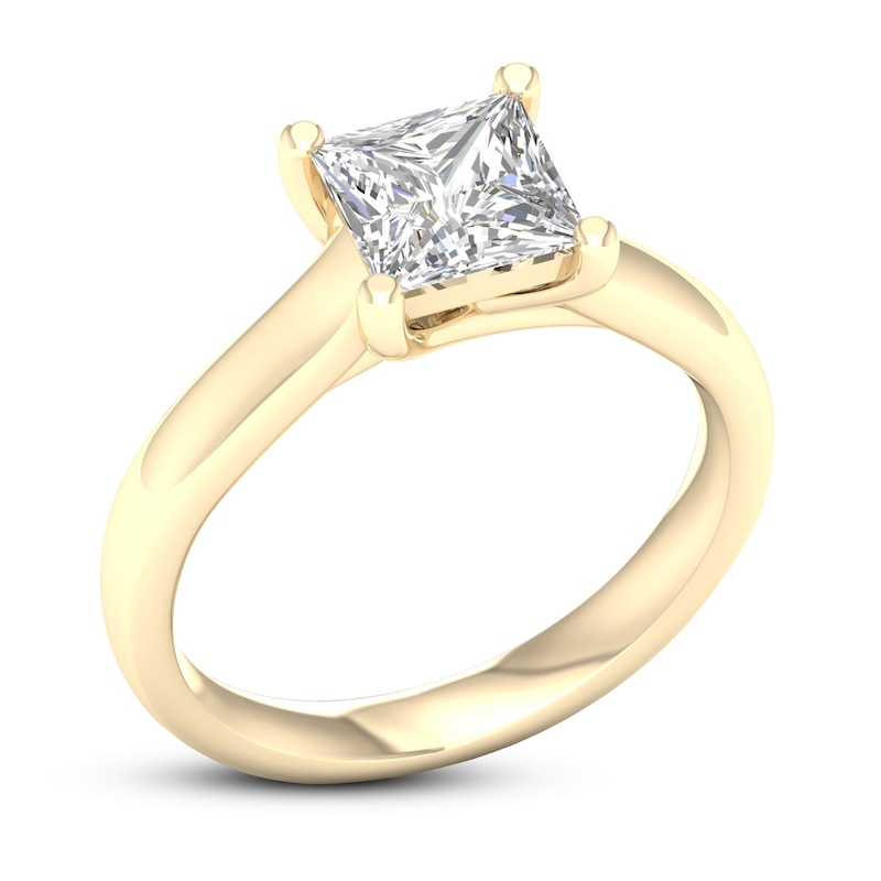 Diamond Solitaire Ring 2 ct tw Princess-cut 14K Yellow Gold (I1/I)